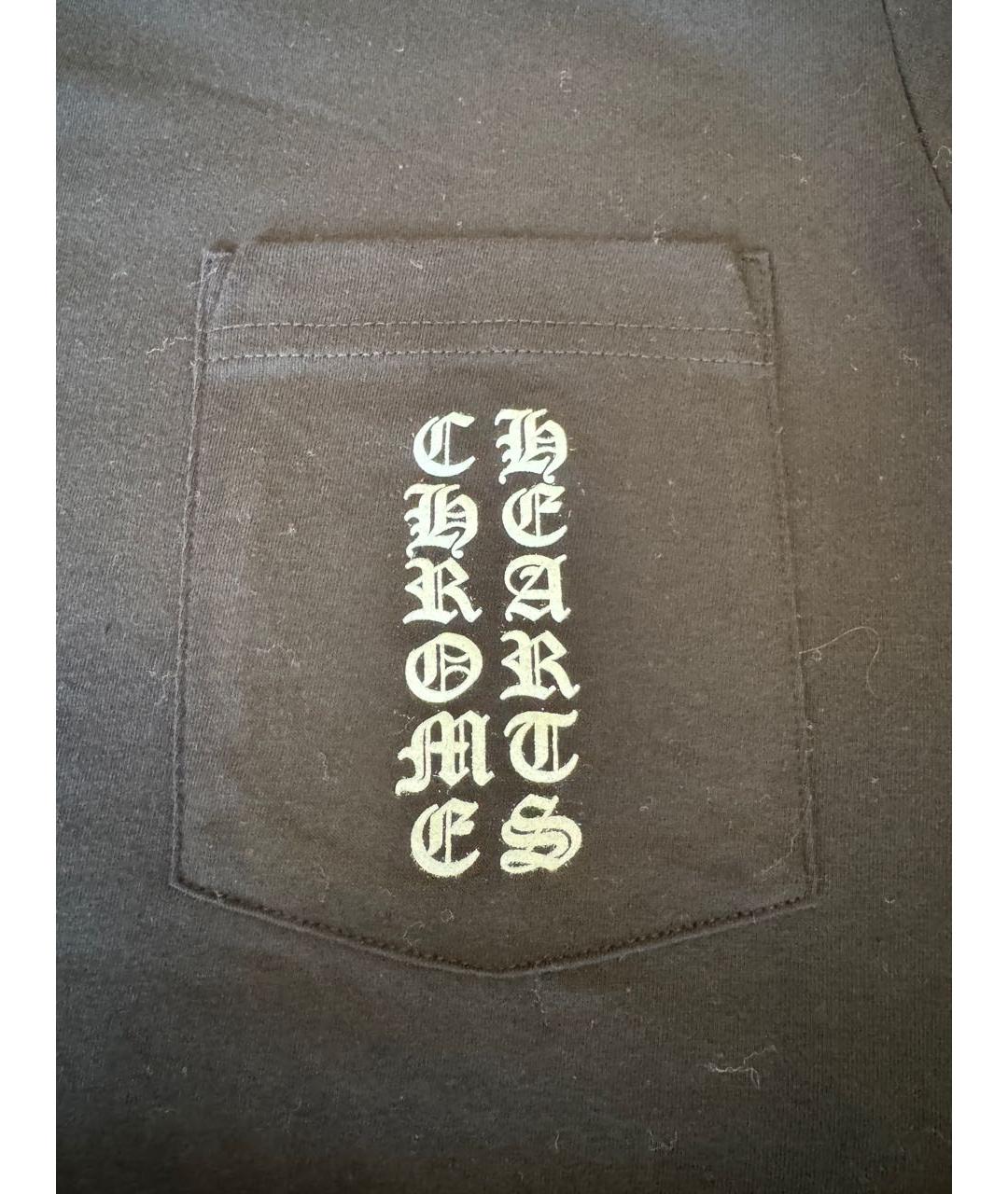 CHROME HEARTS Черная хлопковая футболка, фото 4