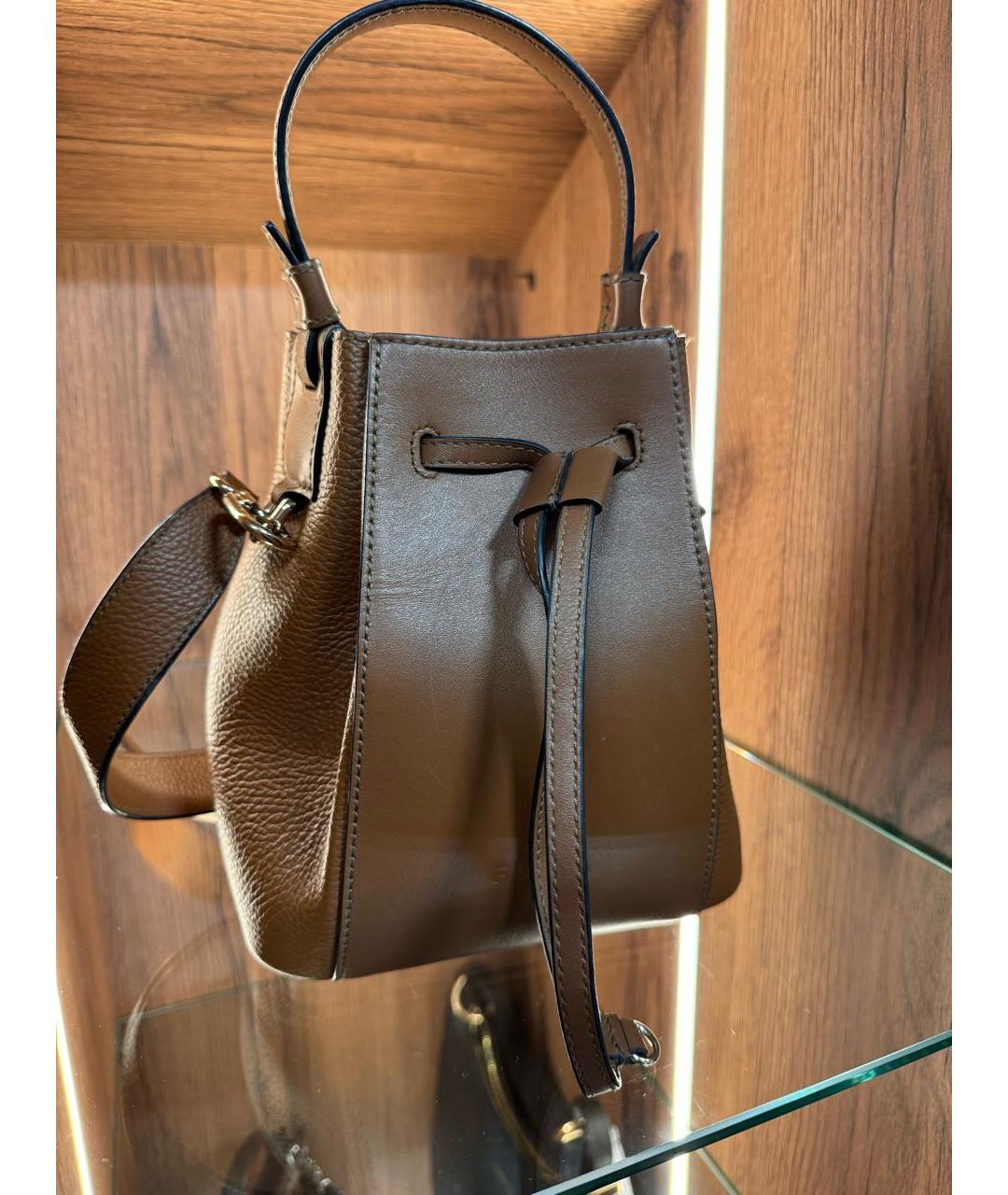 FURLA Коричневая кожаная сумка через плечо, фото 2