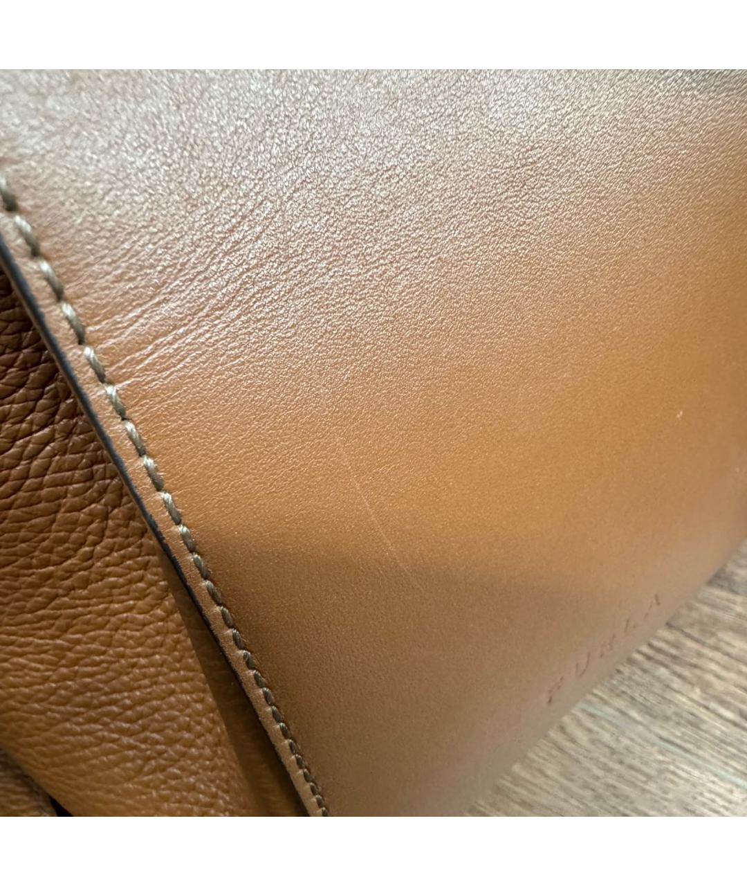 FURLA Коричневая кожаная сумка через плечо, фото 5