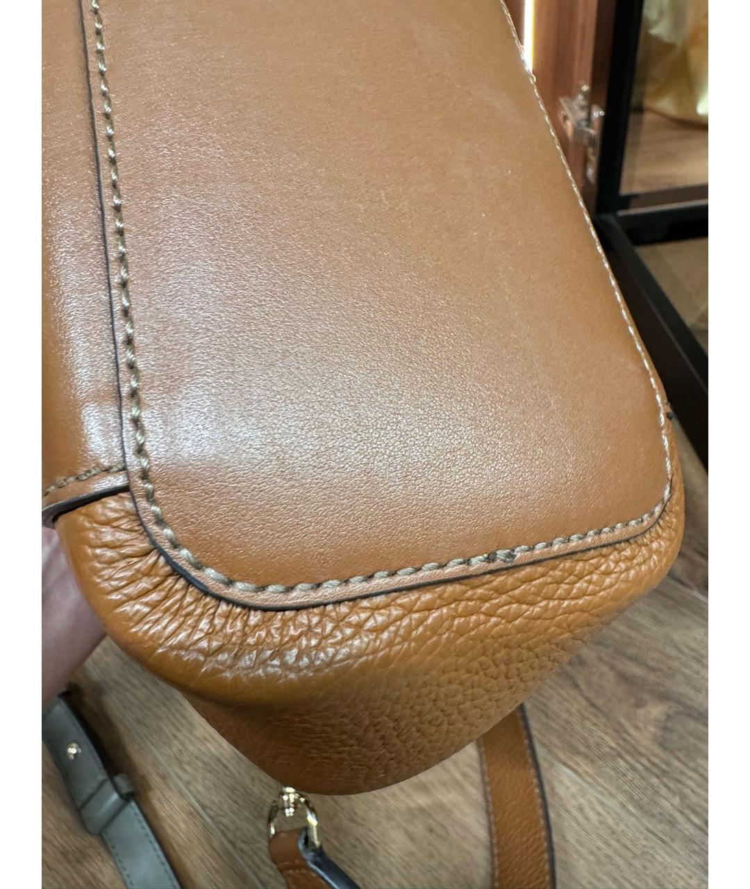FURLA Коричневая кожаная сумка через плечо, фото 8
