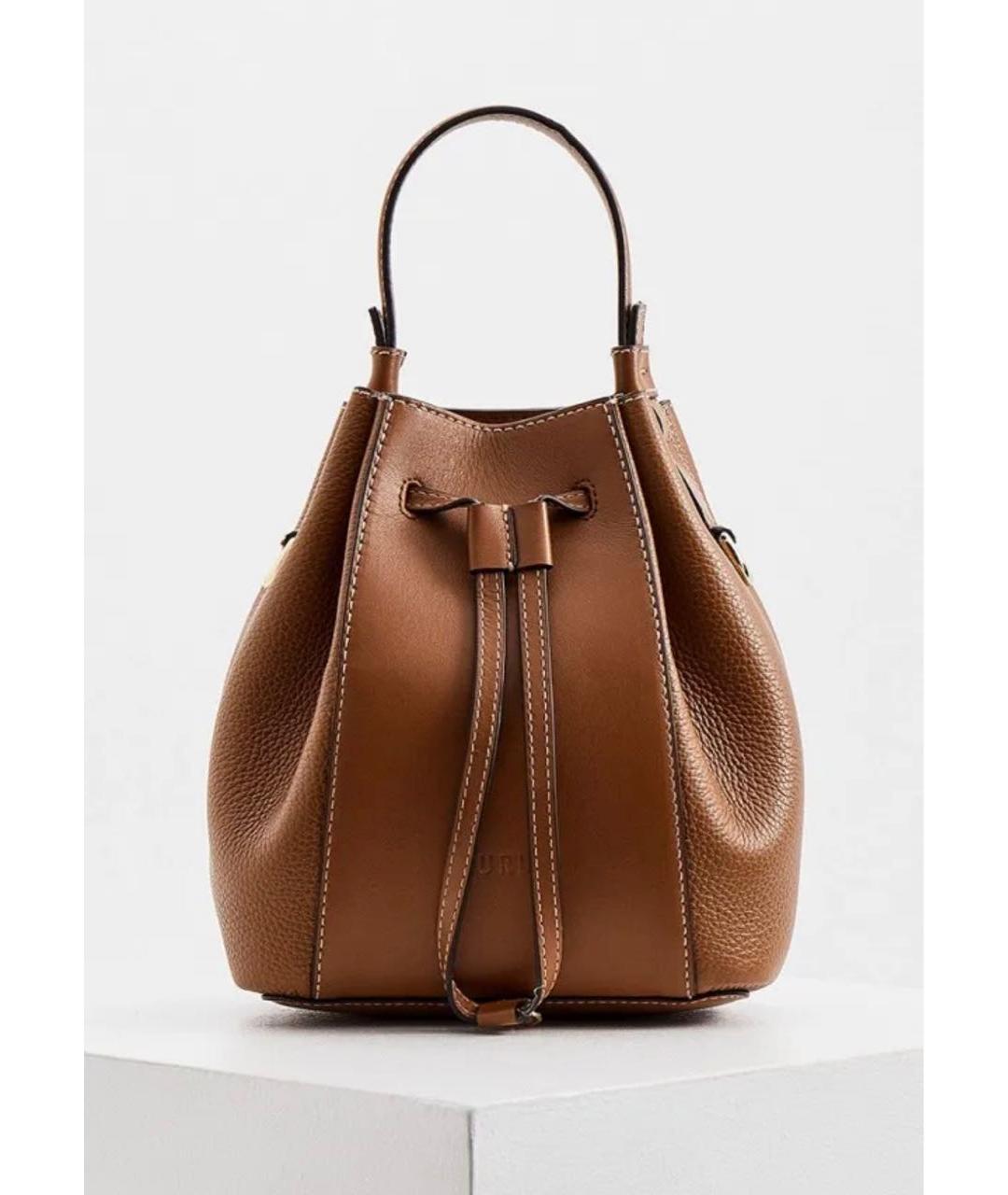 FURLA Коричневая кожаная сумка через плечо, фото 9