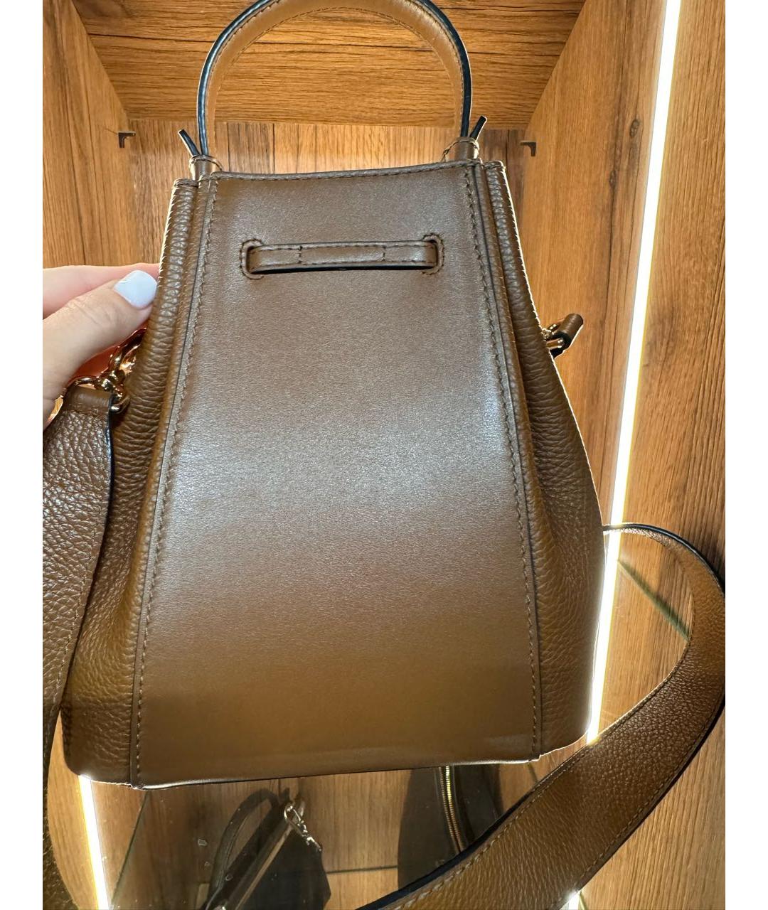 FURLA Коричневая кожаная сумка через плечо, фото 4