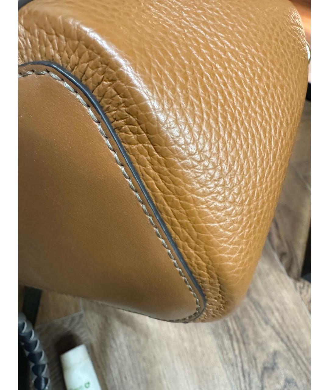 FURLA Коричневая кожаная сумка через плечо, фото 6