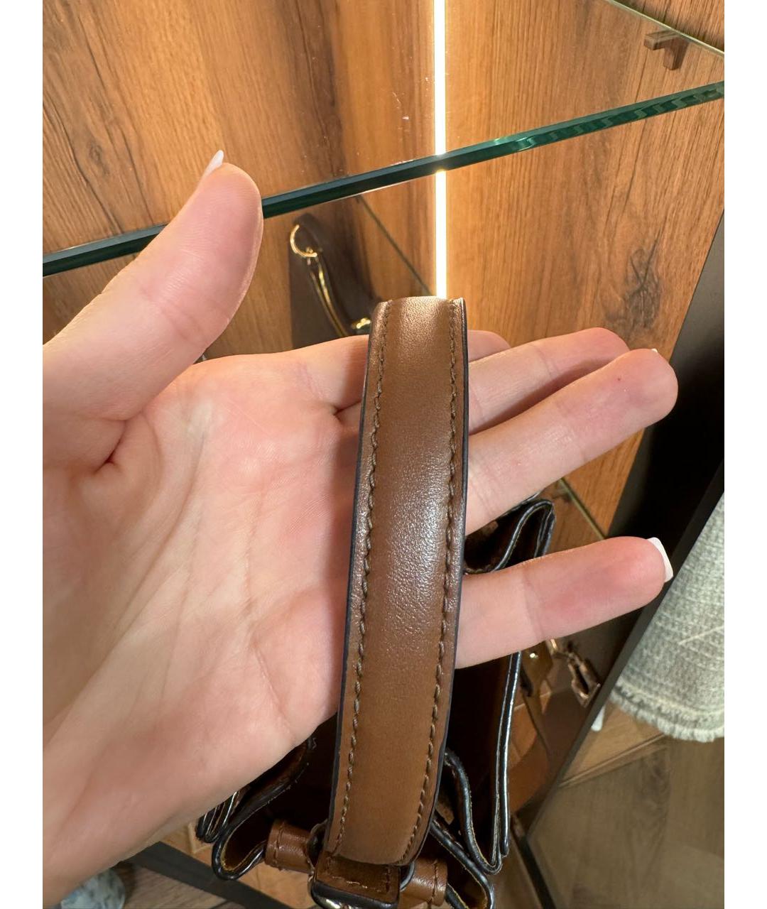 FURLA Коричневая кожаная сумка через плечо, фото 7
