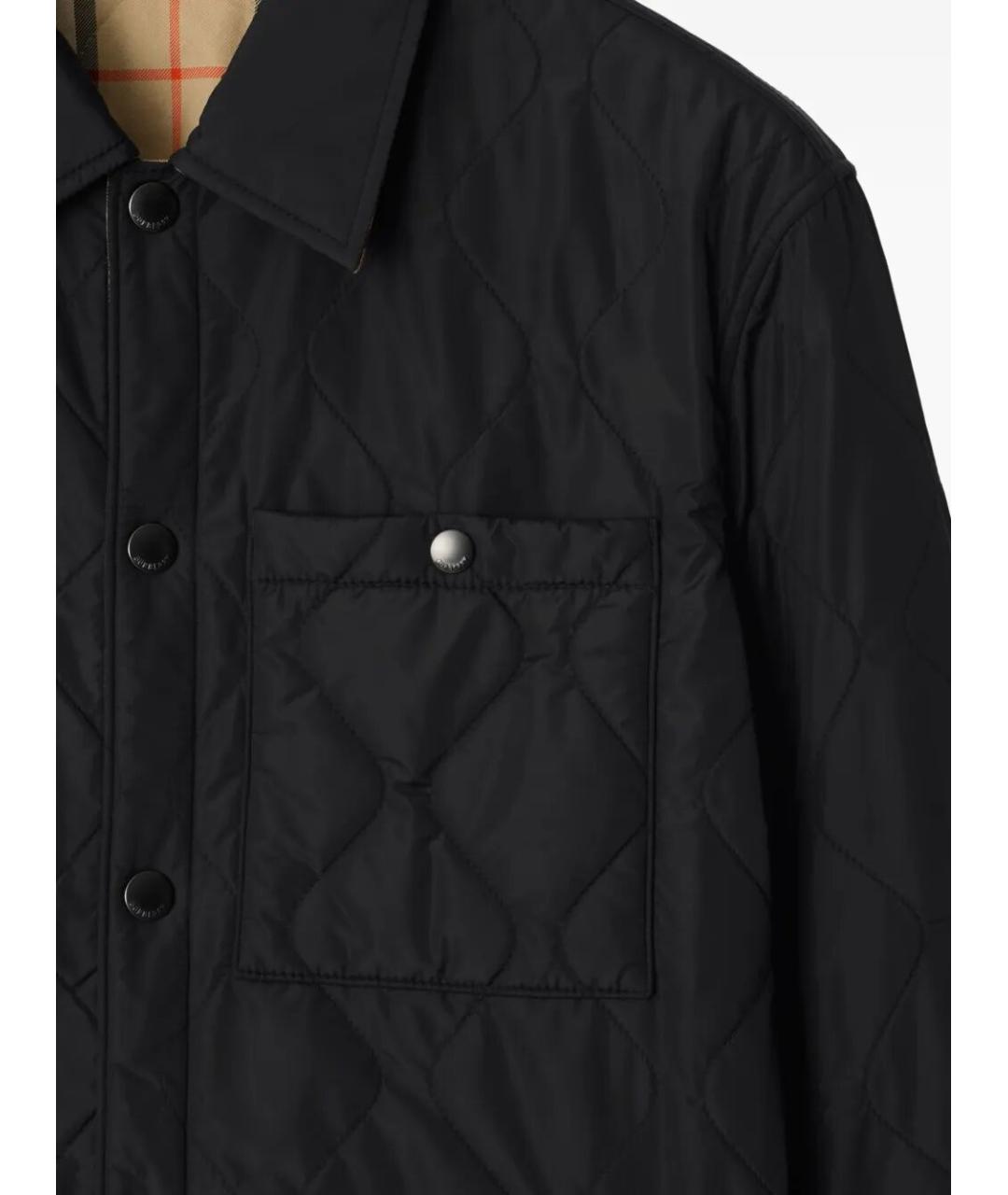 BURBERRY Черная хлопковая куртка, фото 3