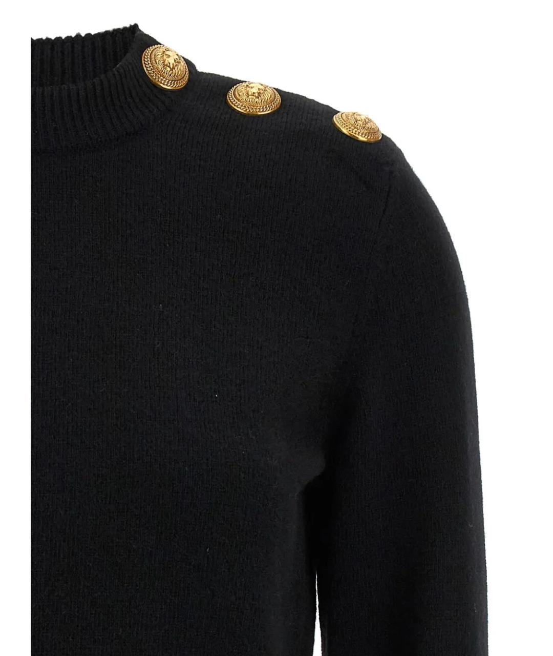 BALMAIN Черный шерстяной джемпер / свитер, фото 3