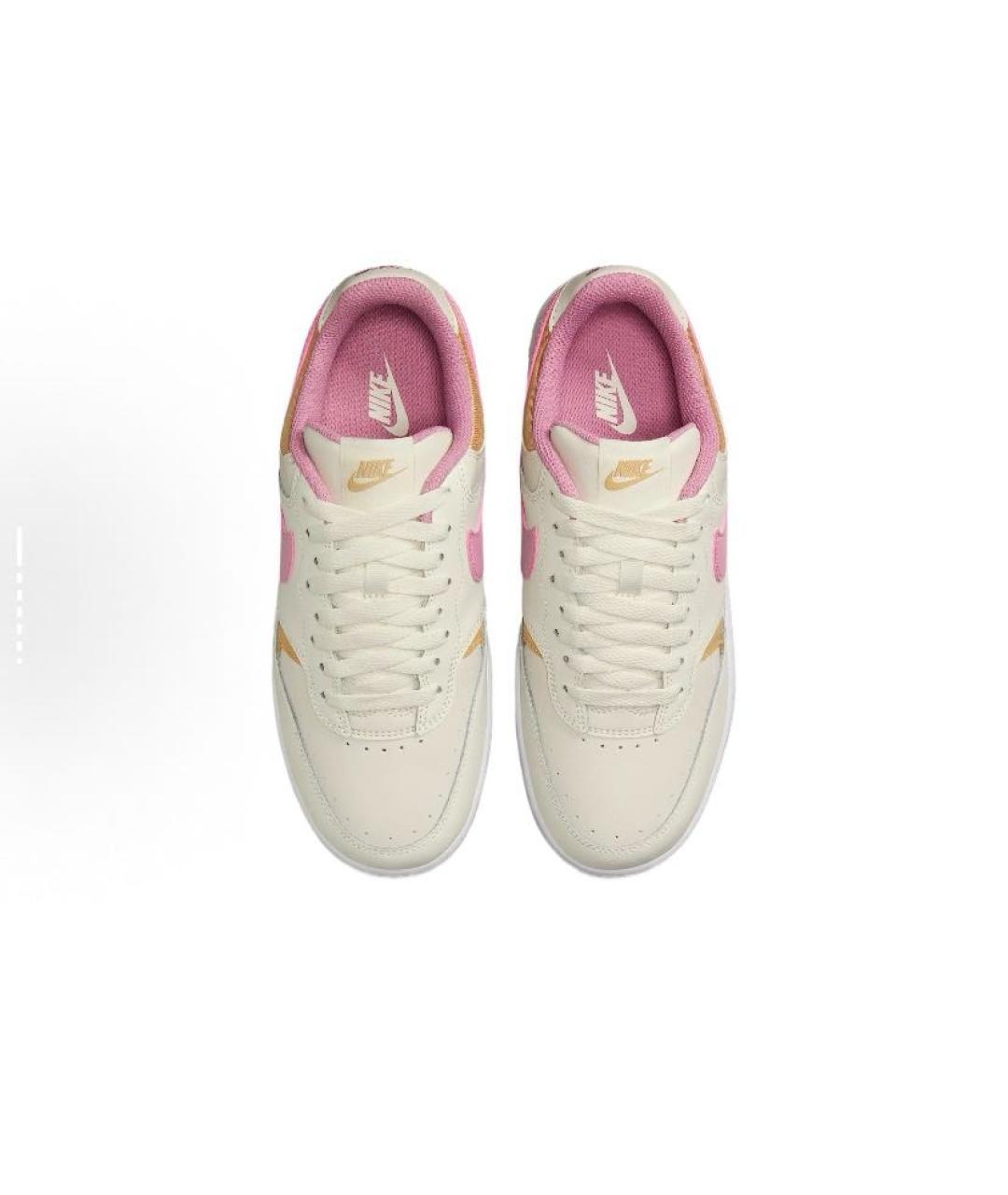 NIKE Бежевые кожаные кроссовки, фото 4