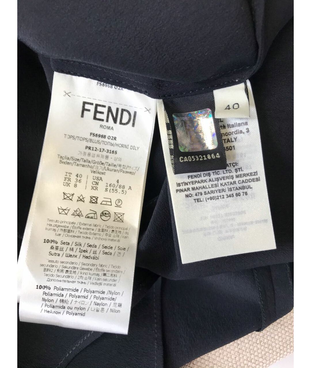 FENDI Черная шелковая рубашка, фото 7
