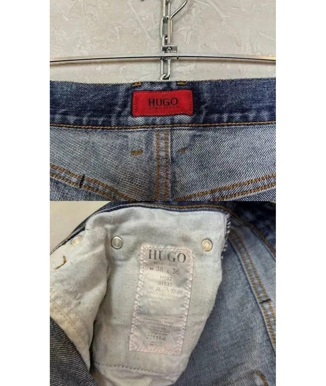 HUGO BOSS Синие хлопковые прямые джинсы, фото 8