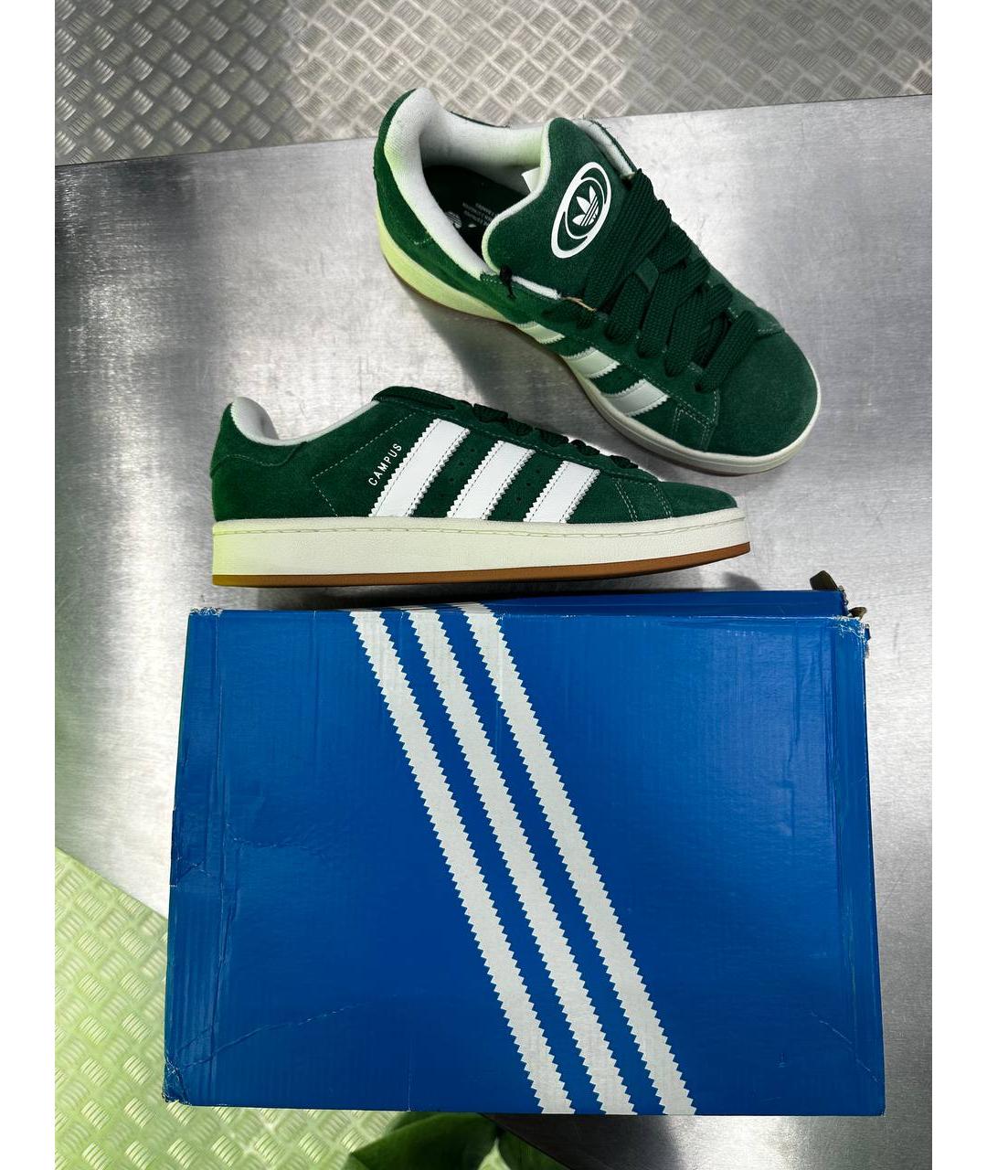 ADIDAS Зеленые замшевые низкие кроссовки / кеды, фото 5