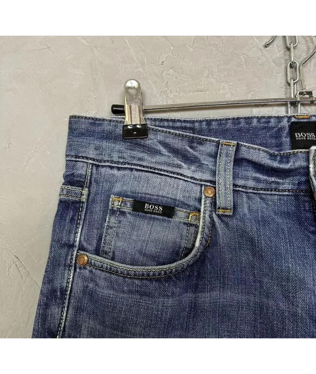 HUGO BOSS Синие хлопковые прямые джинсы, фото 6