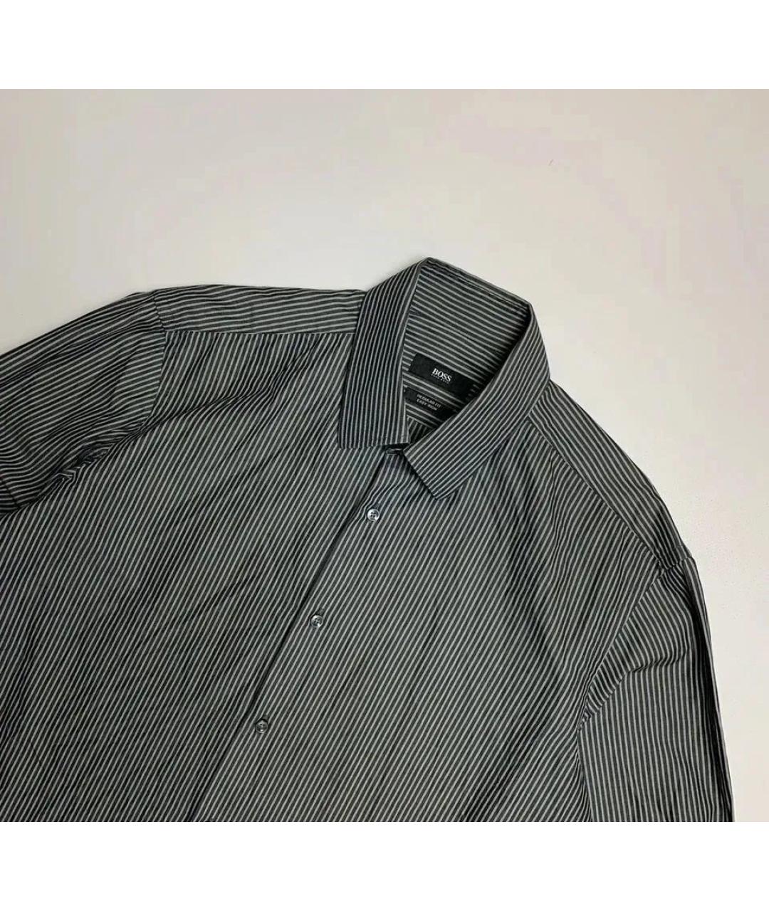 HUGO BOSS Серая хлопковая кэжуал рубашка, фото 2