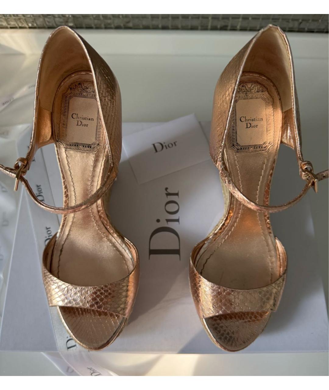 CHRISTIAN DIOR Коралловые кожаные эспадрильи, фото 6