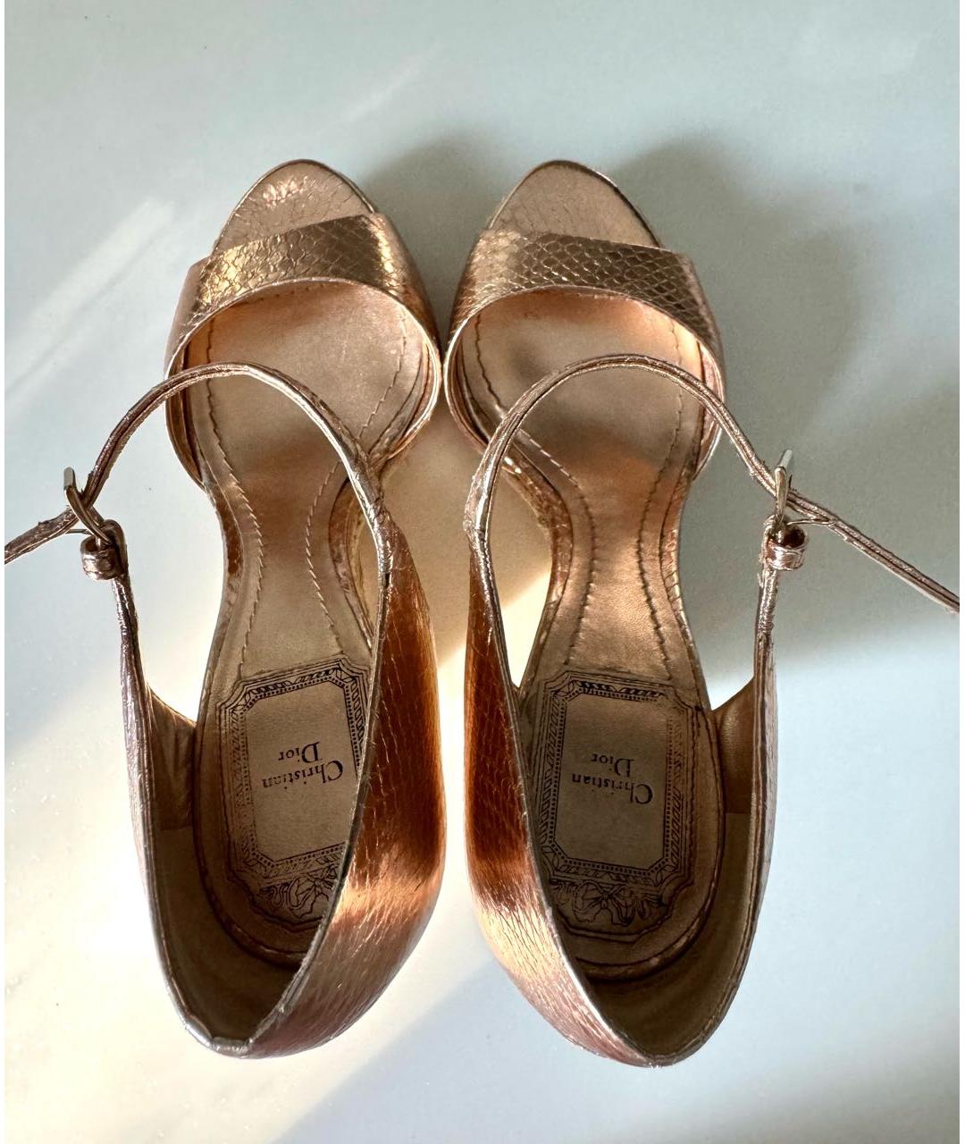 CHRISTIAN DIOR Коралловые кожаные эспадрильи, фото 3