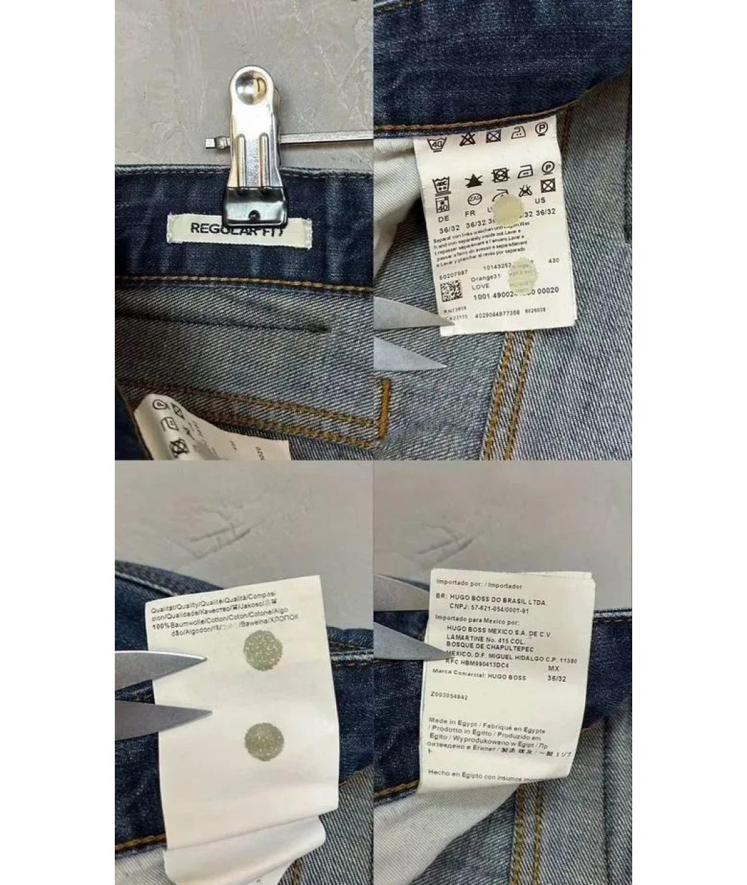 HUGO BOSS Синие хлопковые прямые джинсы, фото 9