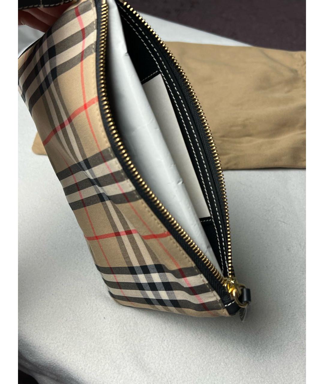 BURBERRY Бежевая тканевая косметичка, фото 2