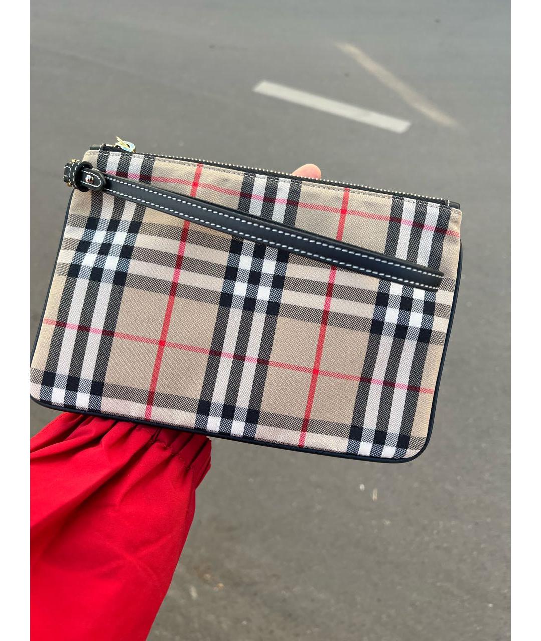 BURBERRY Бежевая тканевая косметичка, фото 6