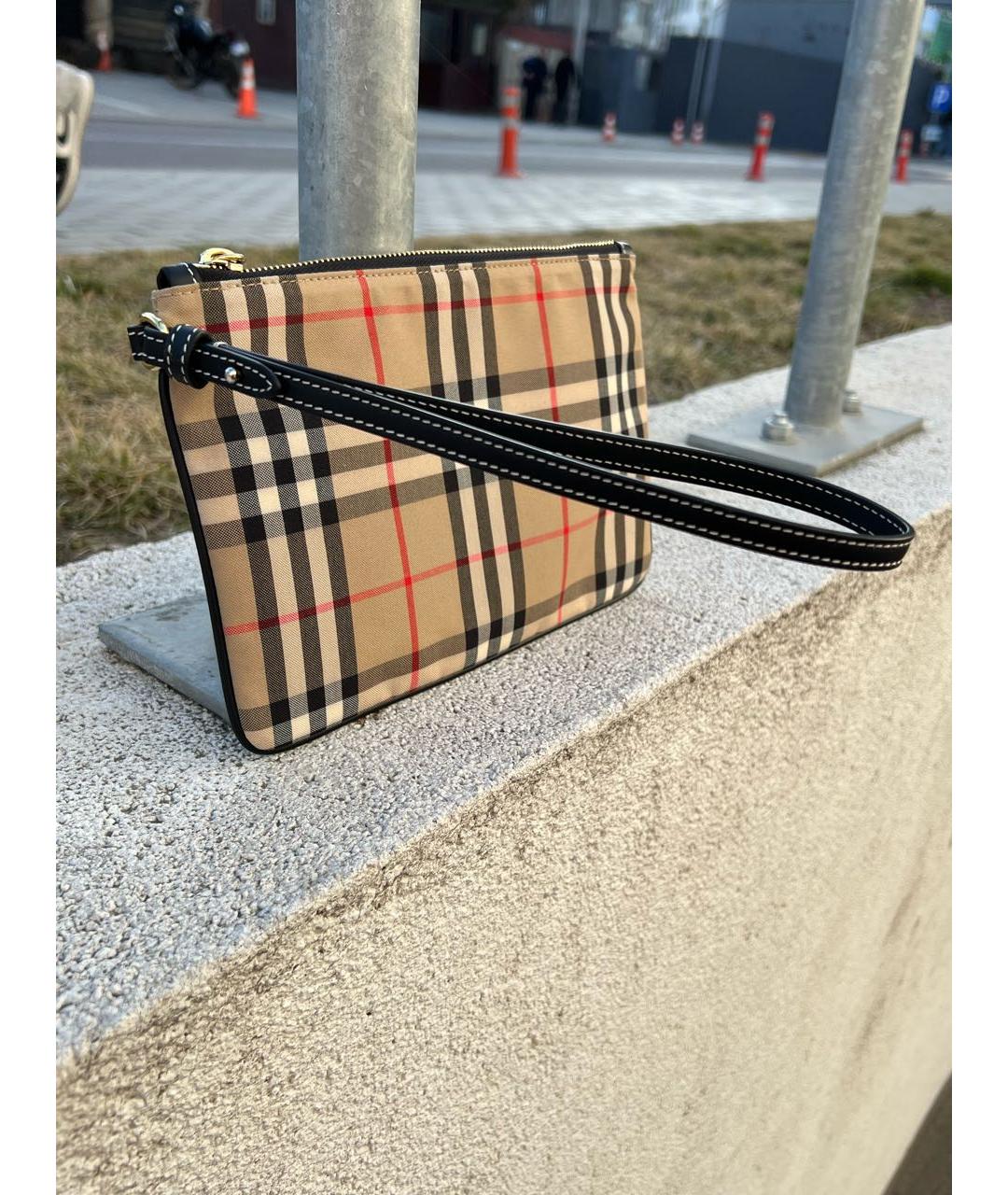 BURBERRY Бежевая тканевая косметичка, фото 7