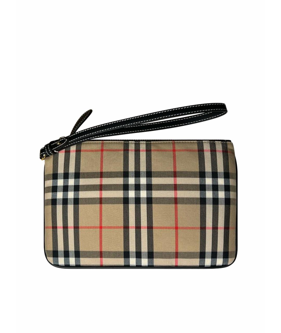 BURBERRY Бежевая тканевая косметичка, фото 1