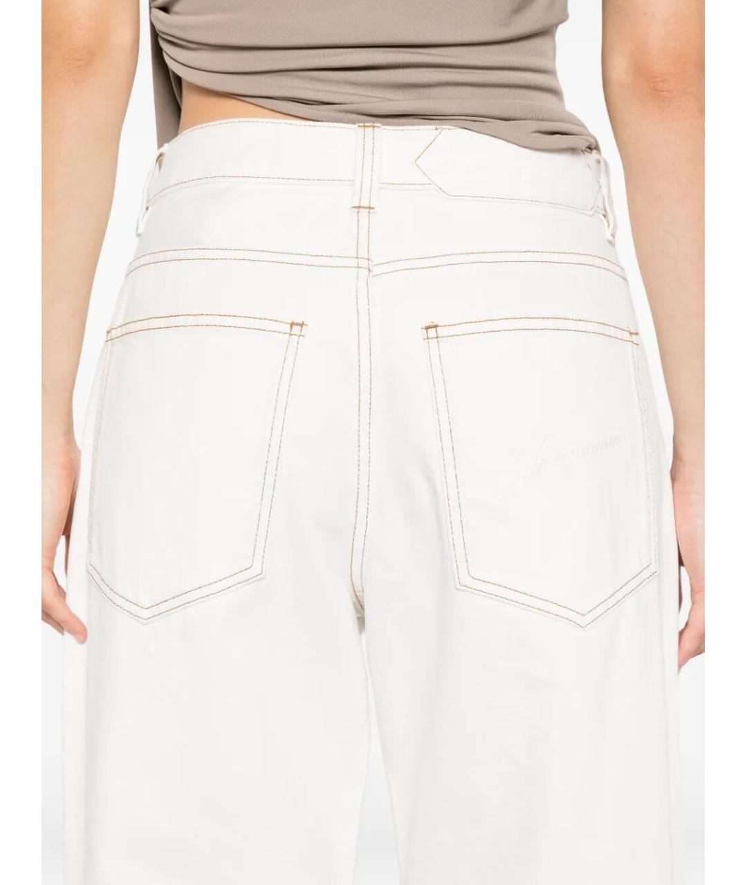 JACQUEMUS Белые хлопковые прямые джинсы, фото 4