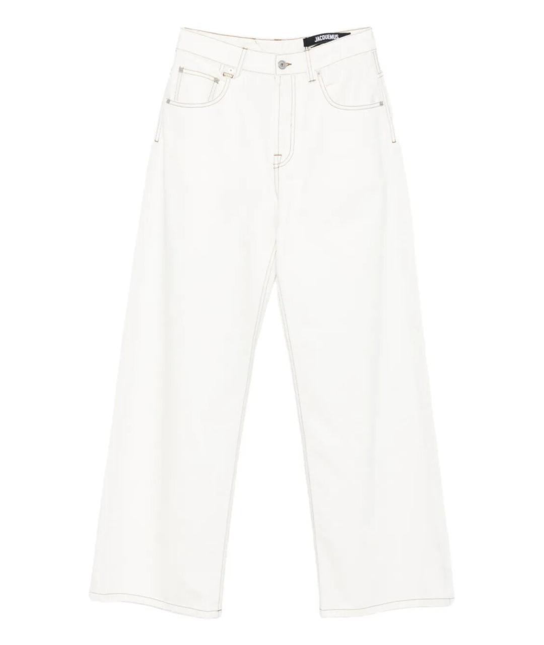 JACQUEMUS Белые хлопковые прямые джинсы, фото 1