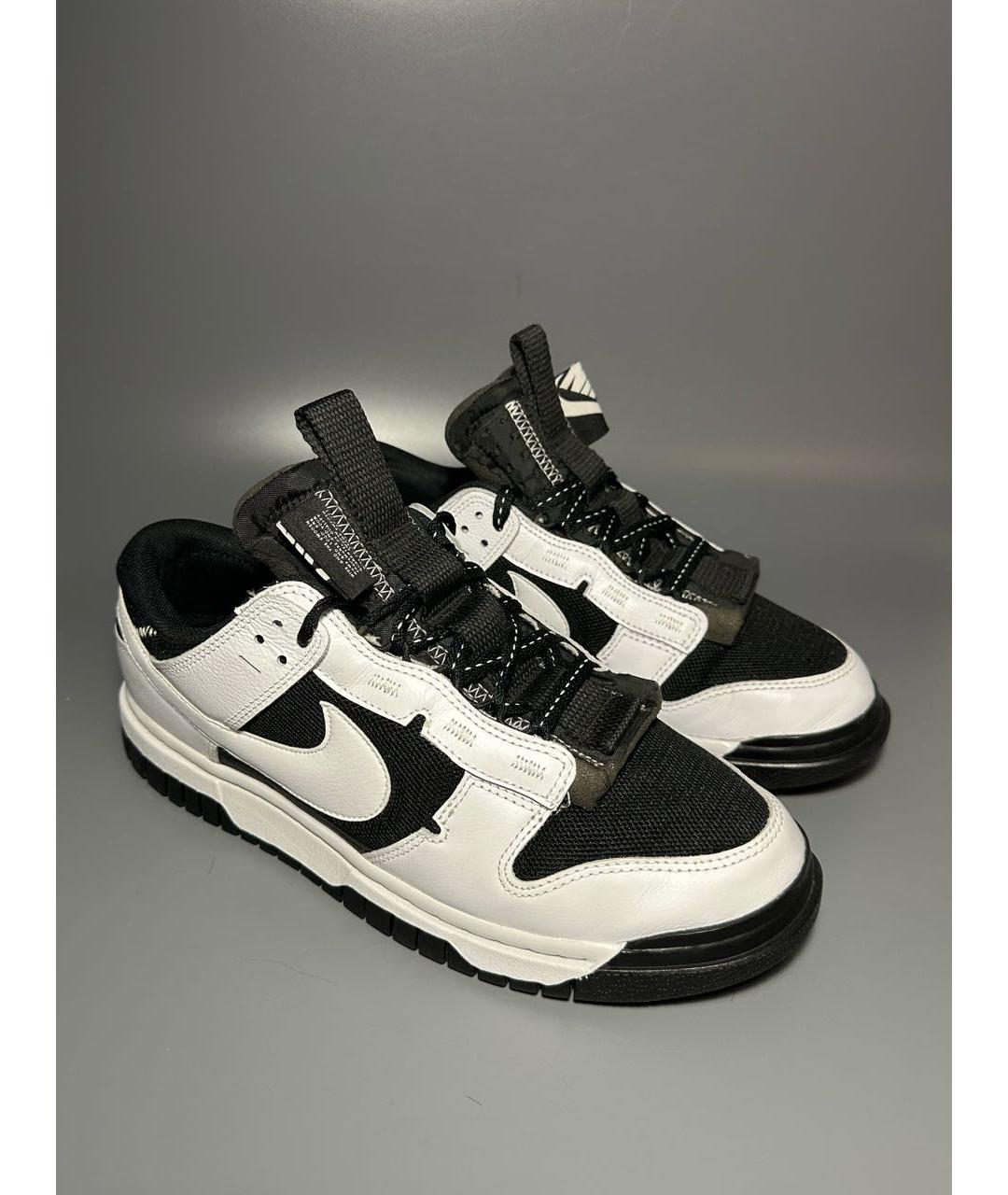 NIKE Черные кожаные низкие кроссовки / кеды, фото 5