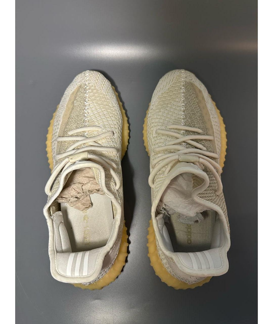 ADIDAS YEEZY Белые синтетические низкие кроссовки / кеды, фото 3