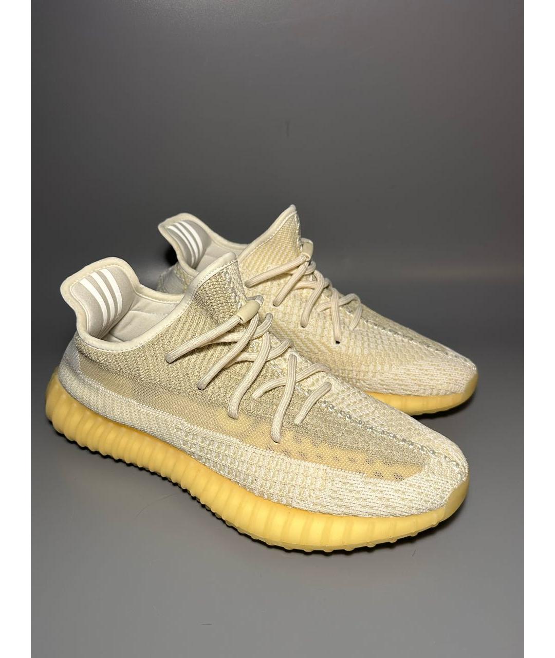ADIDAS YEEZY Белые синтетические низкие кроссовки / кеды, фото 5