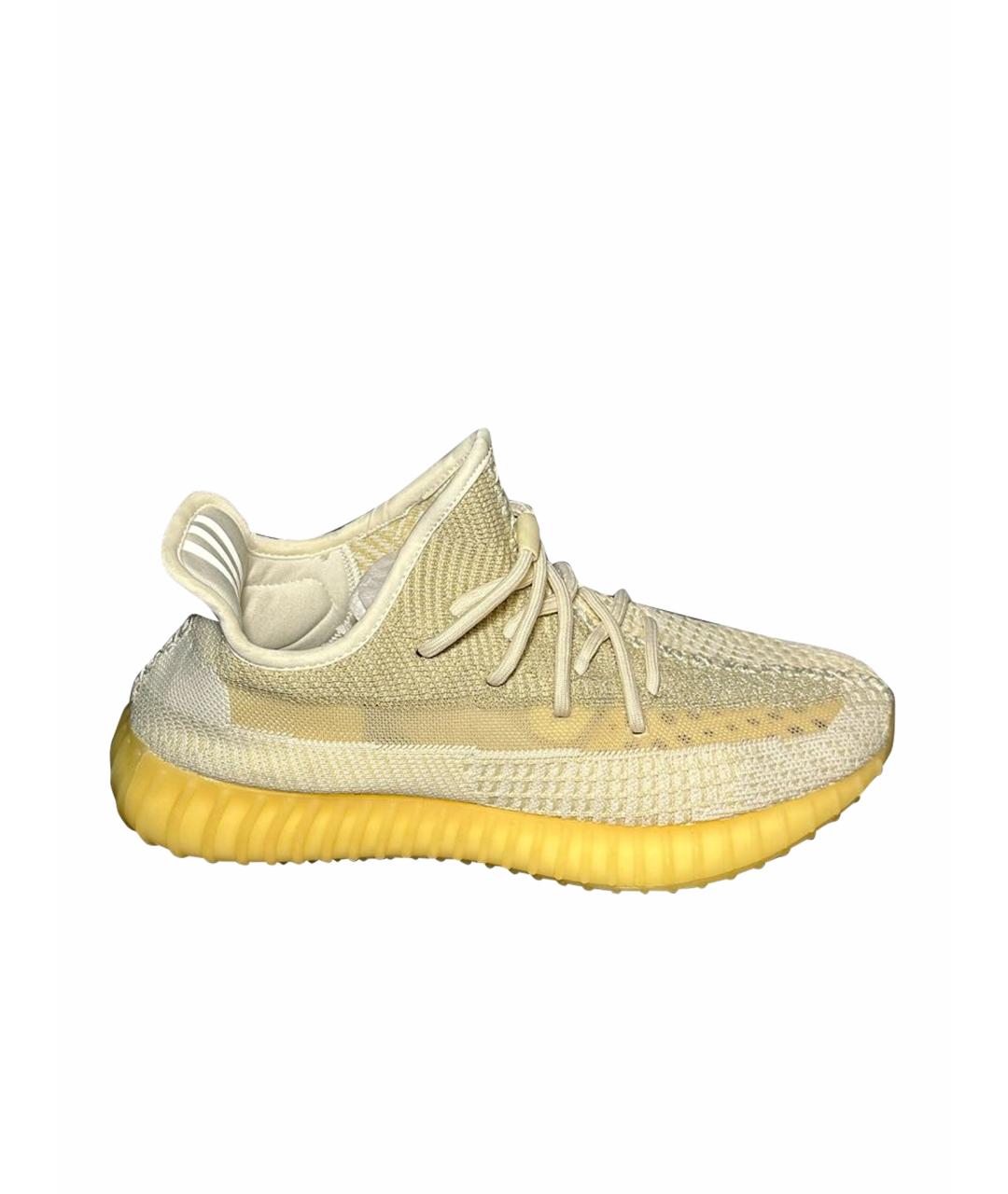 ADIDAS YEEZY Белые синтетические низкие кроссовки / кеды, фото 1