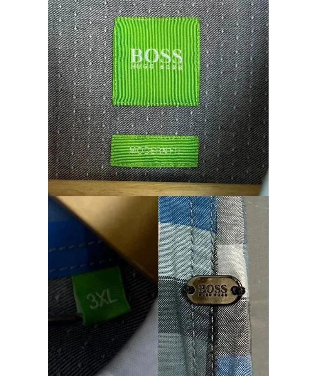 HUGO BOSS Синяя хлопковая кэжуал рубашка, фото 7
