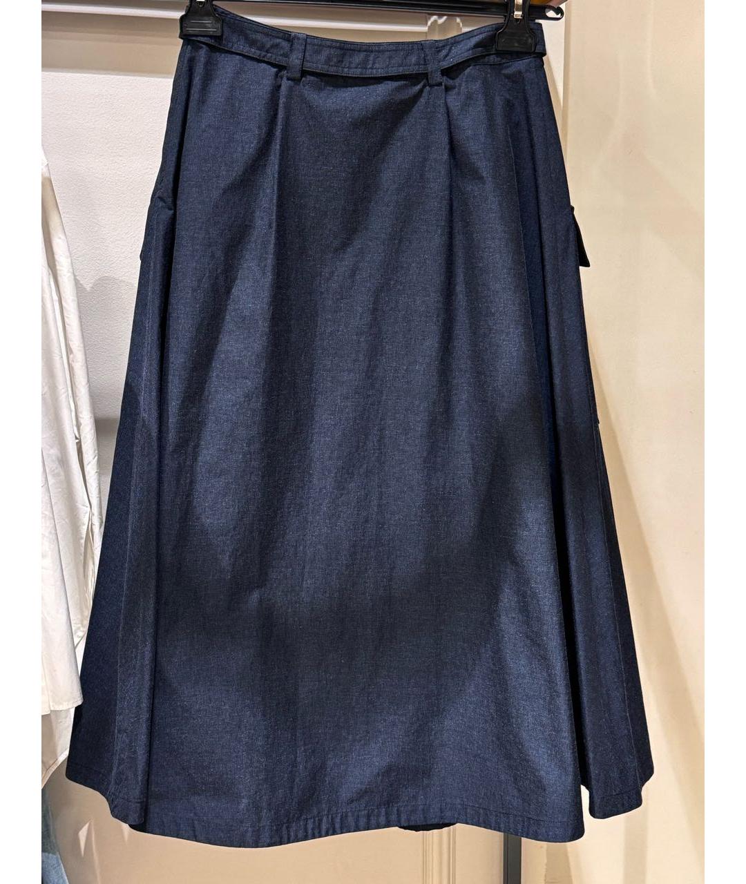 CHRISTIAN DIOR Темно-синяя юбка миди, фото 2