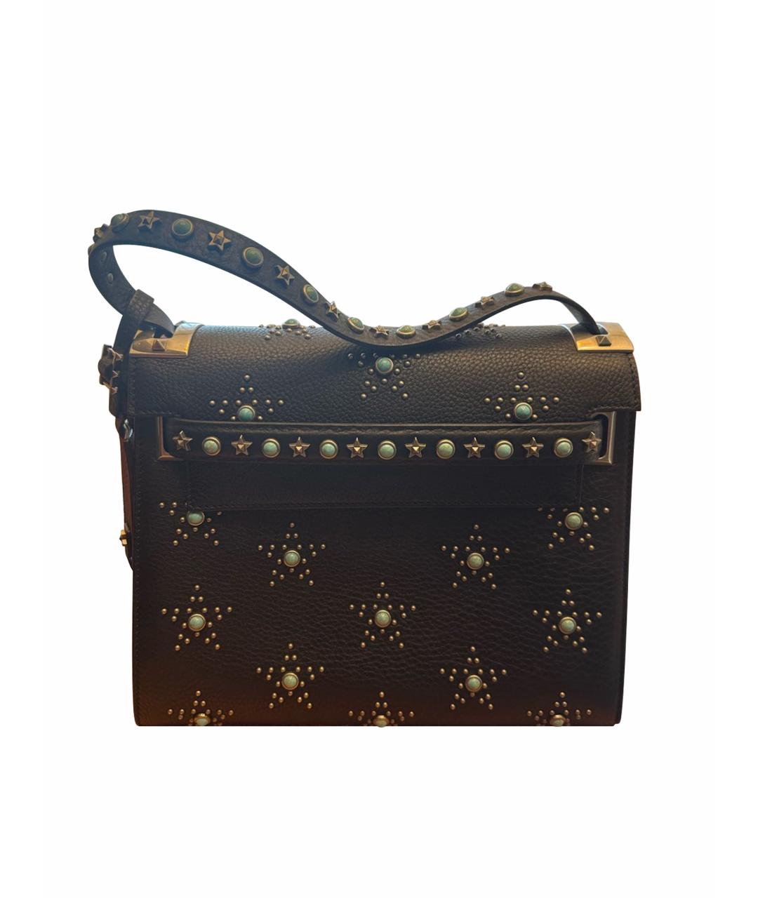 VALENTINO Черная кожаная сумка через плечо, фото 1