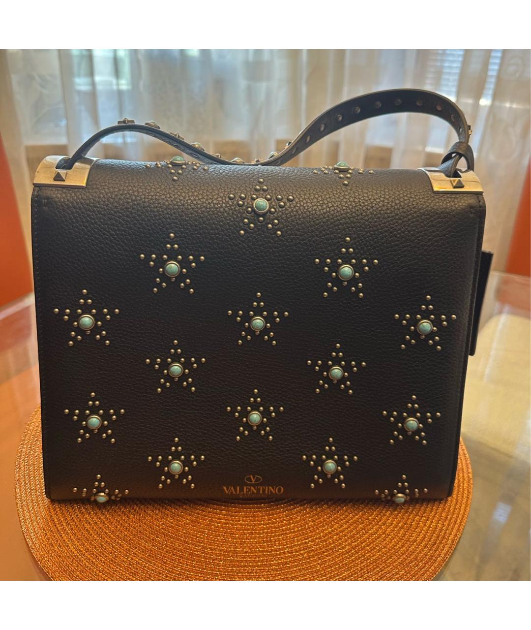 VALENTINO Черная кожаная сумка через плечо, фото 3