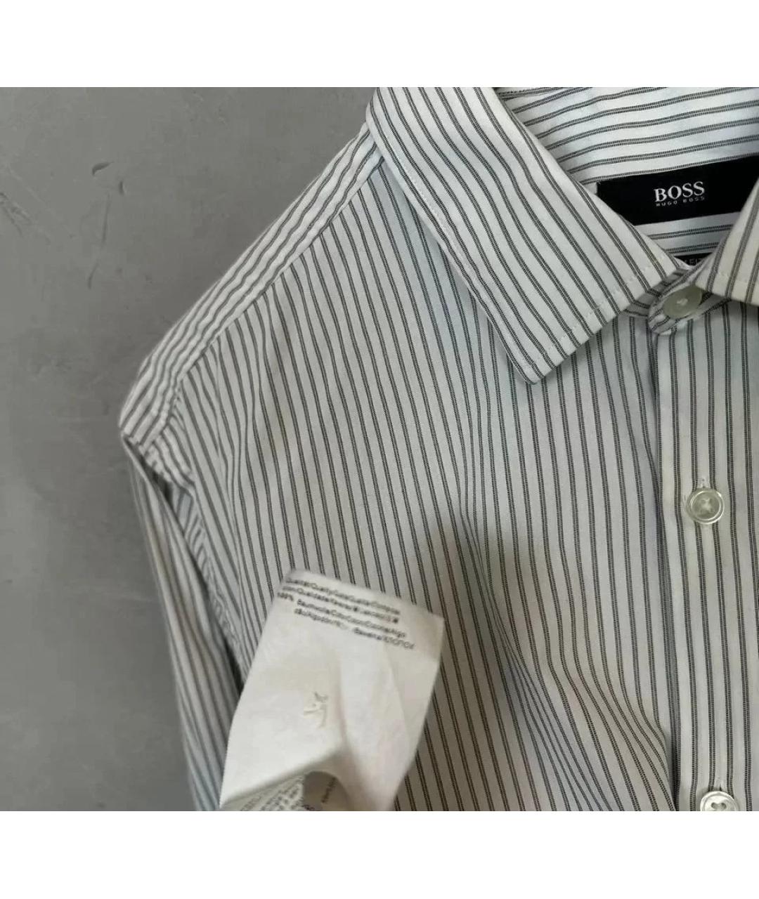 HUGO BOSS Белая хлопковая кэжуал рубашка, фото 6