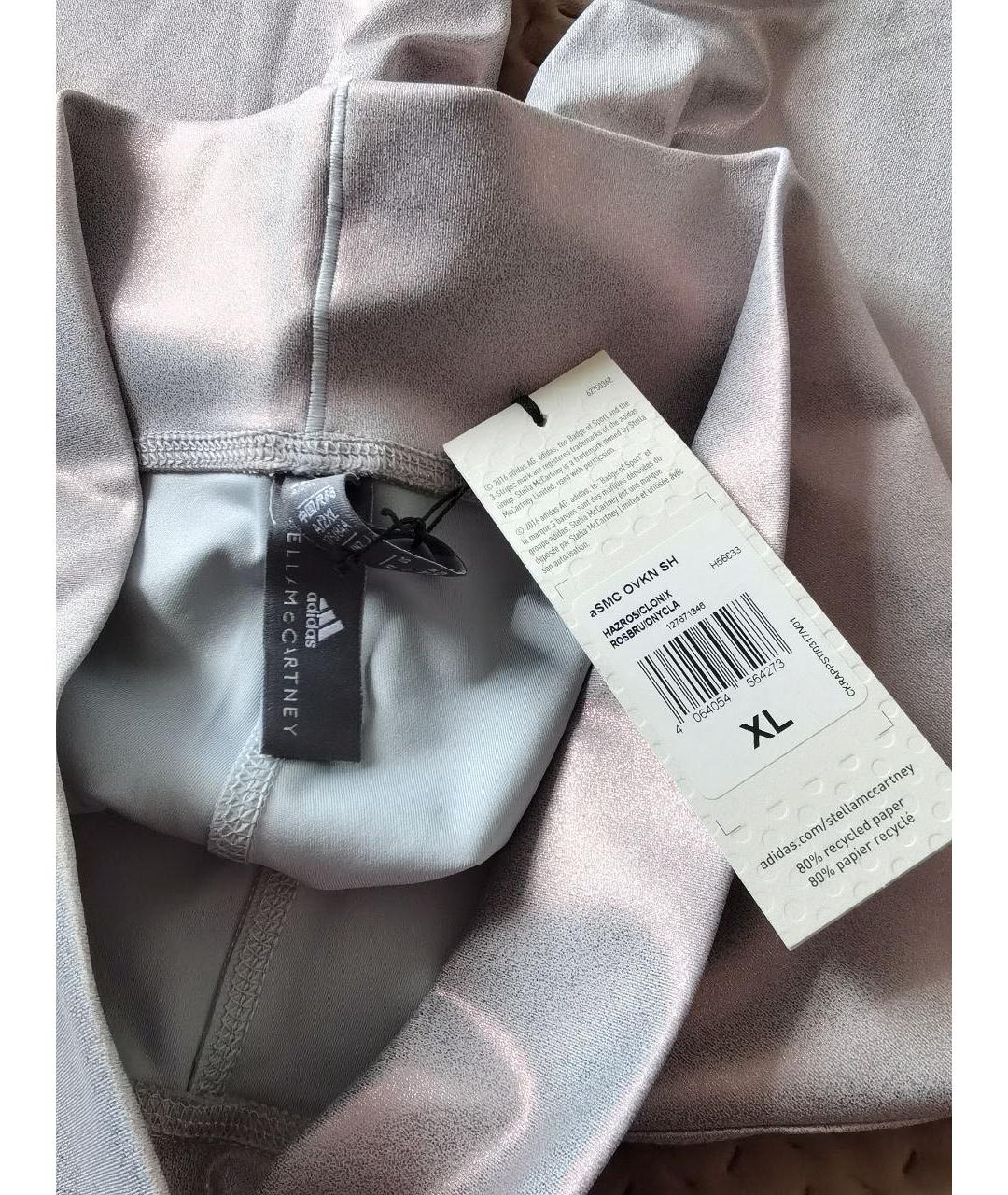 ADIDAS BY STELLA MCCARTNEY Серебряные полиэстеровые леггинсы и велосипедки, фото 3