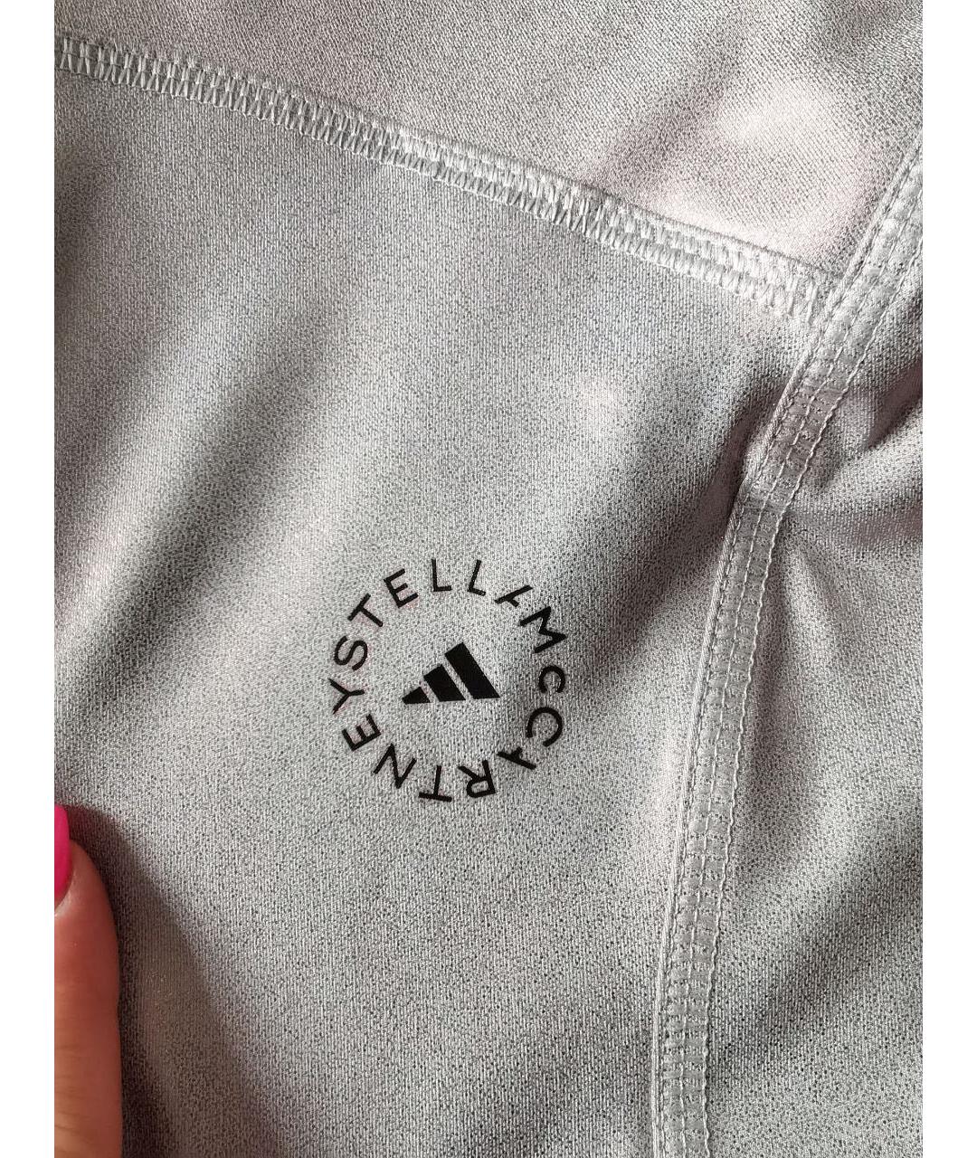 ADIDAS BY STELLA MCCARTNEY Серебряные полиэстеровые леггинсы и велосипедки, фото 4