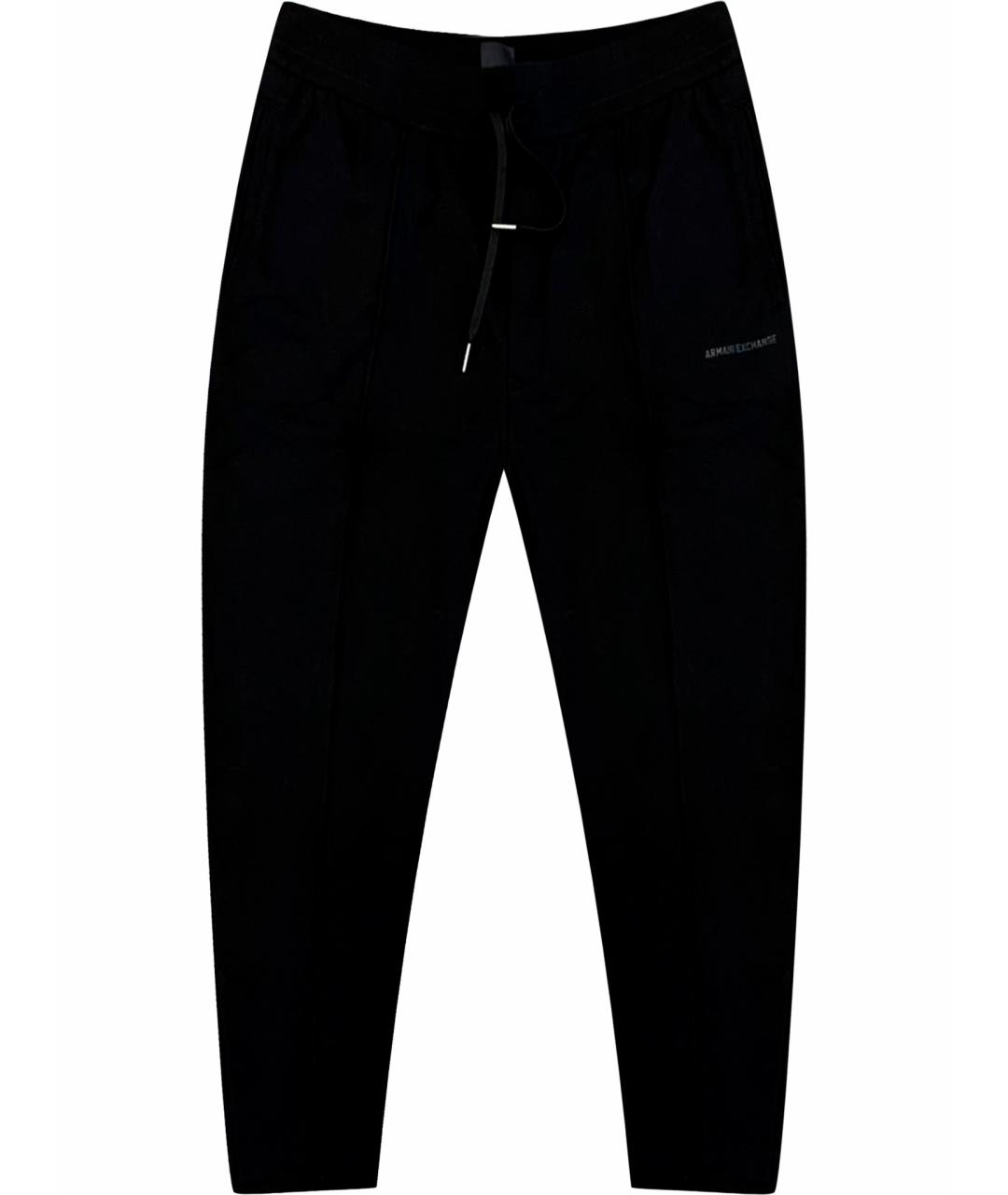 ARMANI EXCHANGE Черные хлопковые повседневные брюки, фото 1