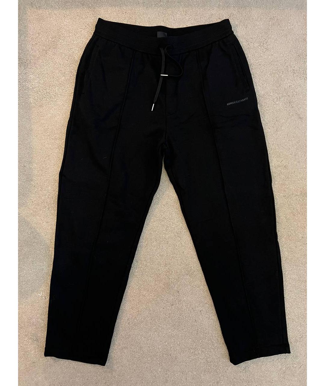 ARMANI EXCHANGE Черные хлопковые повседневные брюки, фото 4