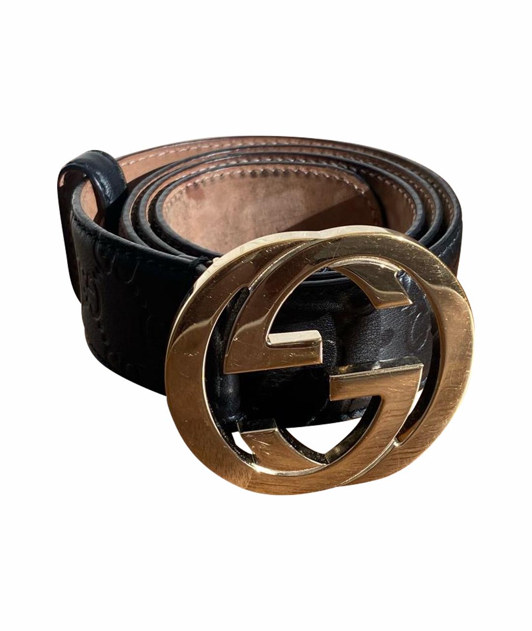 GUCCI Черный кожаный ремень, фото 8