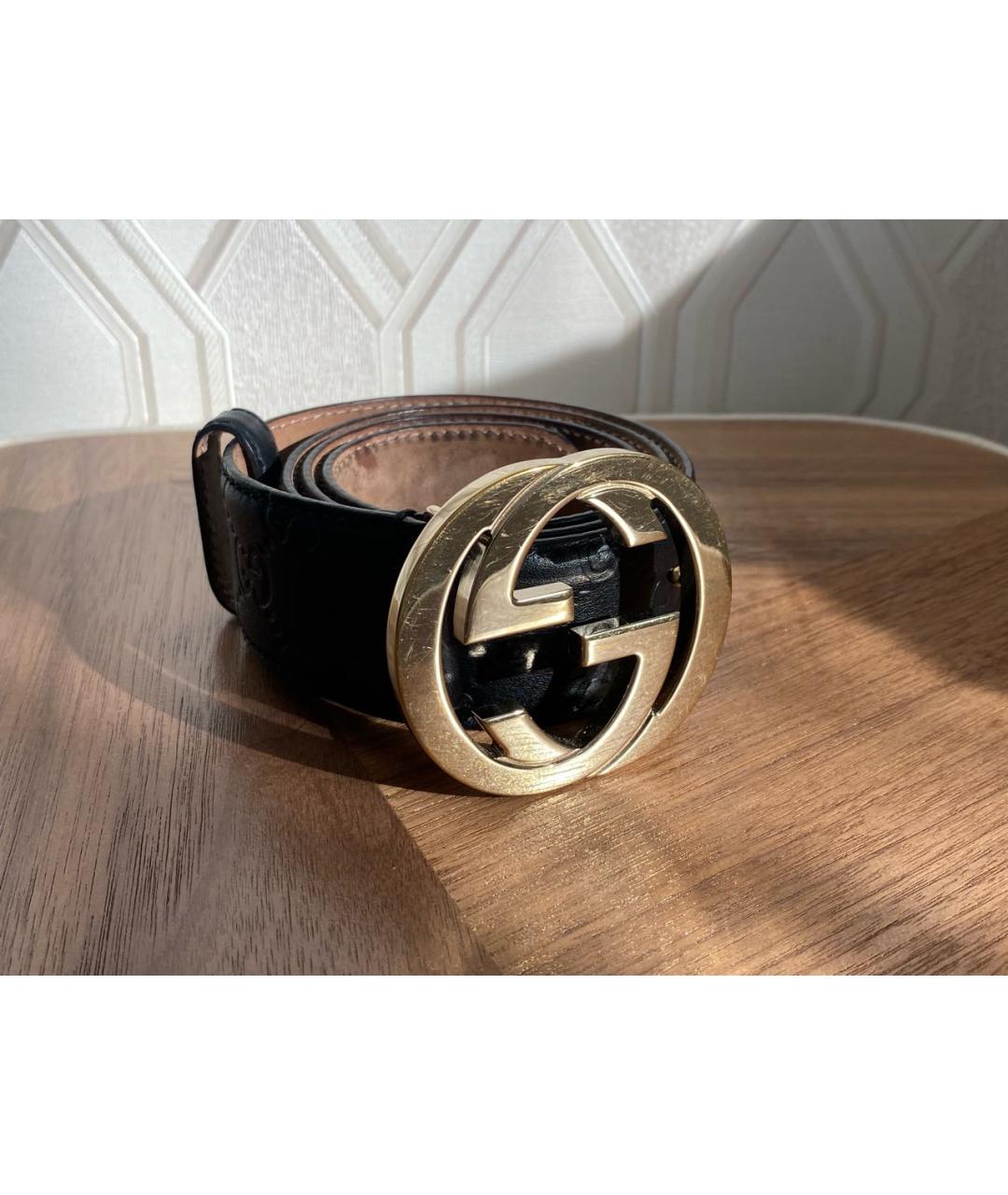GUCCI Черный кожаный ремень, фото 5