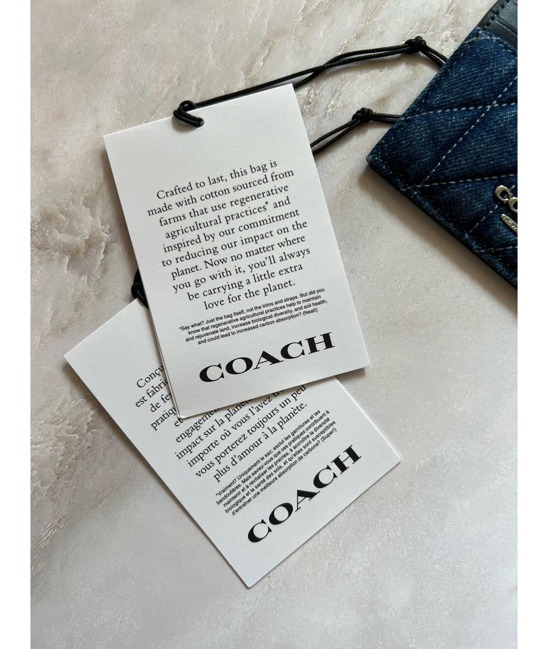 COACH Темно-синий кардхолдер, фото 7