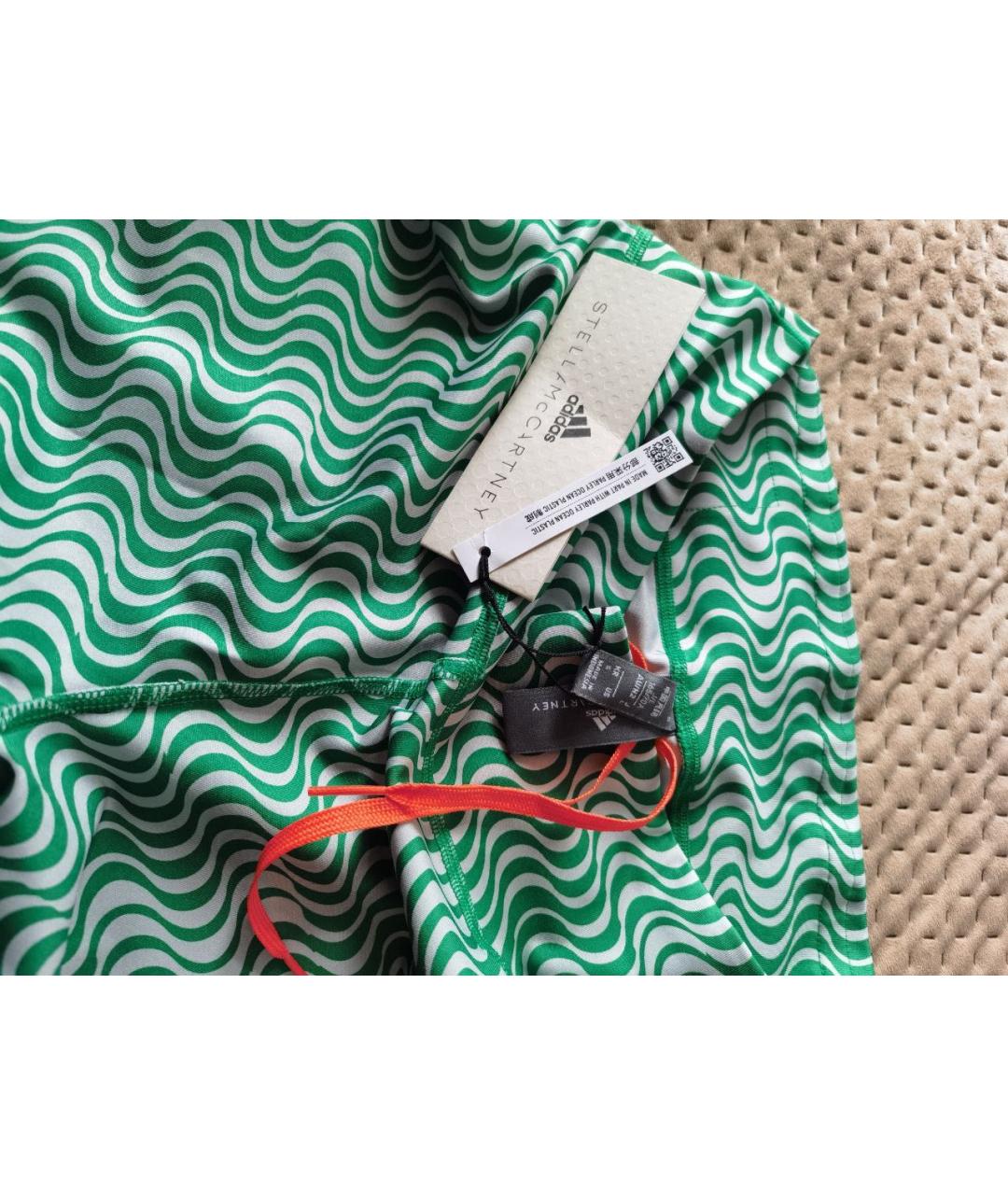 ADIDAS BY STELLA MCCARTNEY Зеленые полиэстеровые леггинсы и велосипедки, фото 6