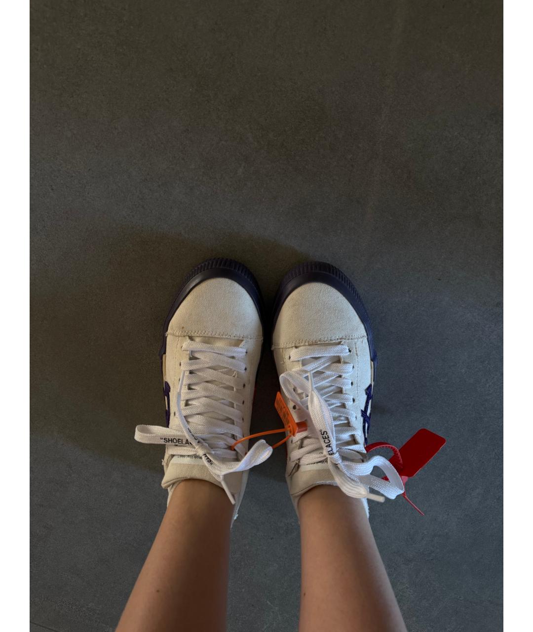 OFF-WHITE Белые кеды, фото 4