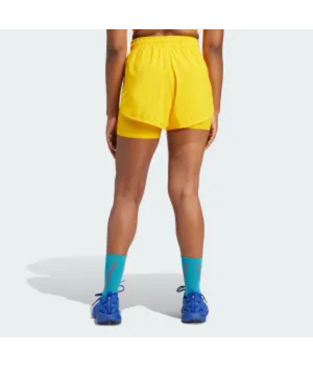 ADIDAS BY STELLA MCCARTNEY Желтые полиэстеровые спортивные брюки и шорты, фото 2
