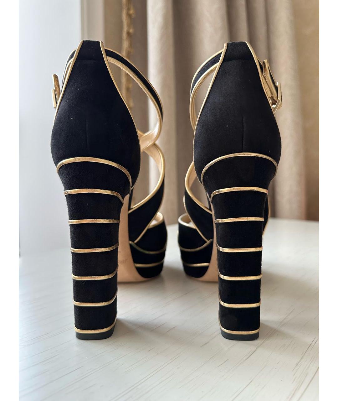 JIMMY CHOO Черные замшевые босоножки, фото 4