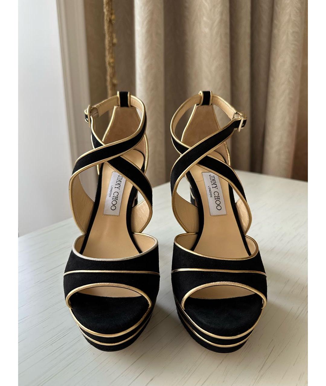 JIMMY CHOO Черные замшевые босоножки, фото 2
