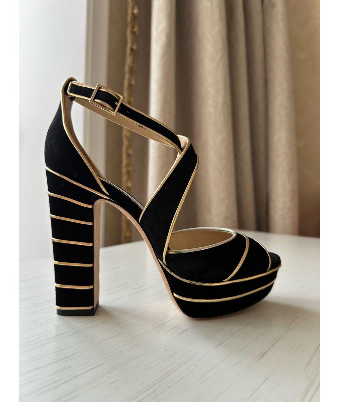 JIMMY CHOO Черные замшевые босоножки, фото 5