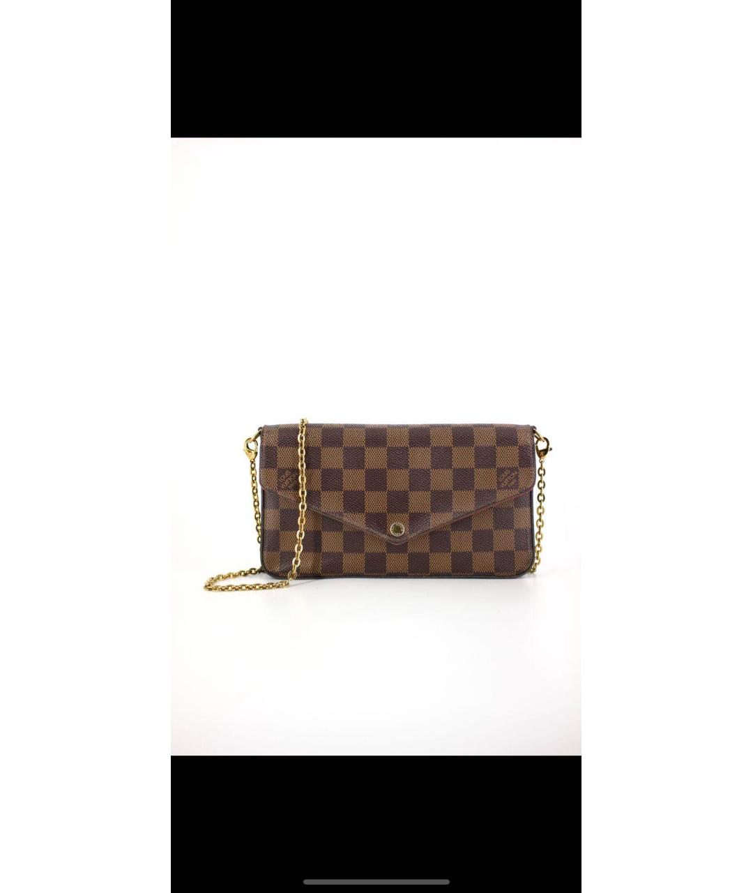 LOUIS VUITTON Коричневая кожаная сумка через плечо, фото 9