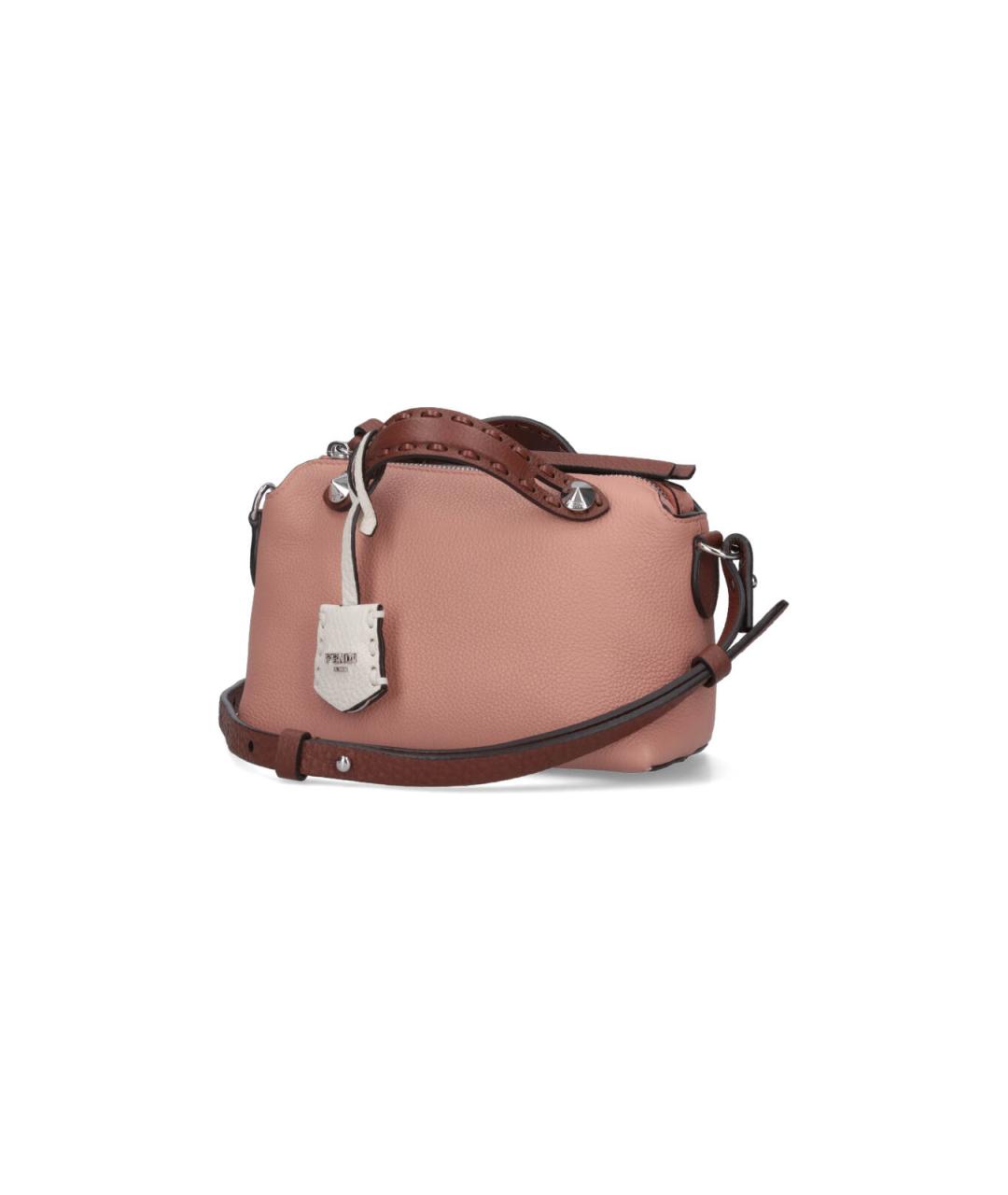 FENDI Розовая кожаная сумка тоут, фото 2