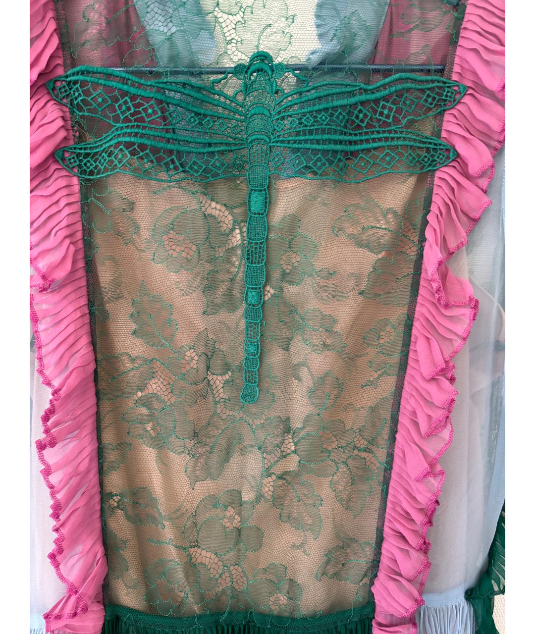 GUCCI Мульти шифоновое вечернее платье, фото 4